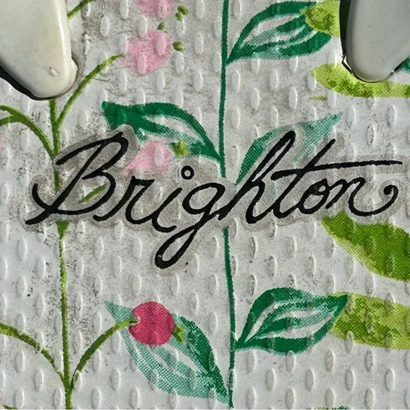 Brighton Floral Sandals with Blue Straps Rhinestone Detail Size 9 - Picture 2 of 8